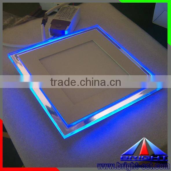 16w with square double color led panel light, Square ceiling flat ultra thin 180x180mm double color led panel light