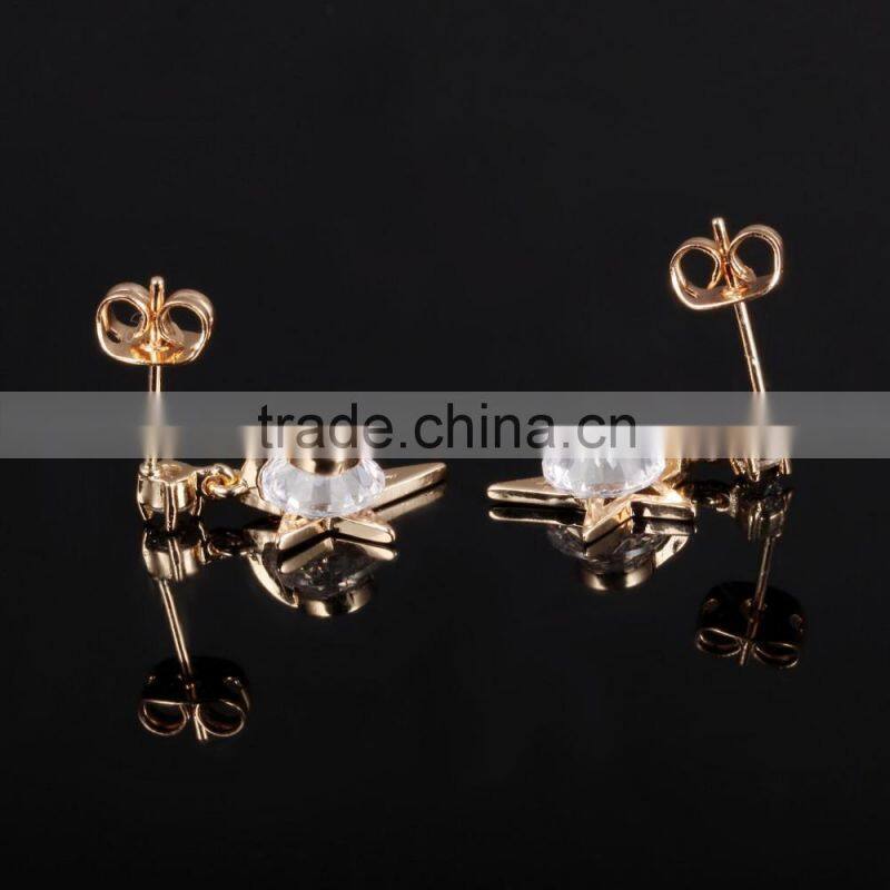 2016 latest design earrings woman jewelry stardust gold earring for young girls