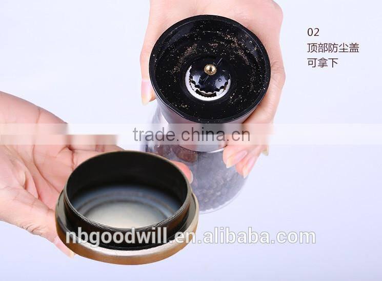 Stainless steel pepper grinder, manual ceramic core, home kitchen supplies, Glass pepper millStainless steel pepper grinder