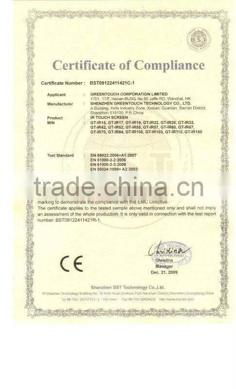 GreenTouch 32inch infrared touch screen frame ,ir screen touch display overlay kit