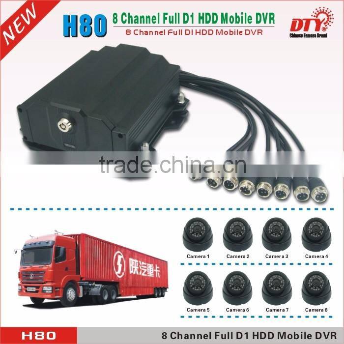 8CH H.264 HDD & SD Card Full D1 MDVR Mobile Video Surveillance Recorder System: H80