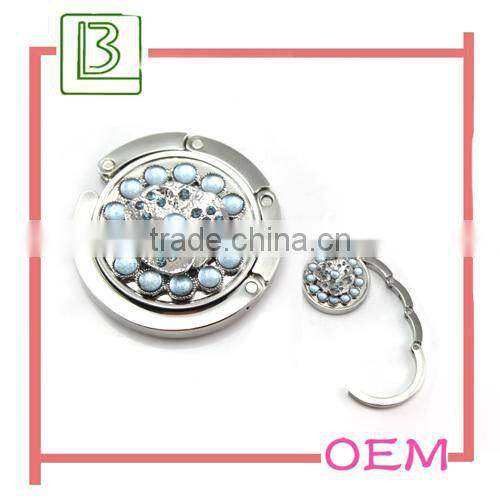 heart shaped crystal straight purse hanger hook