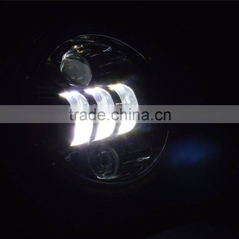 flashing 50W 5.75 Inch Motorcycle projector LED Headlight Angle Eye DRL flashing halo 5 3/4" Head Lamp for Harley Davidso-n
