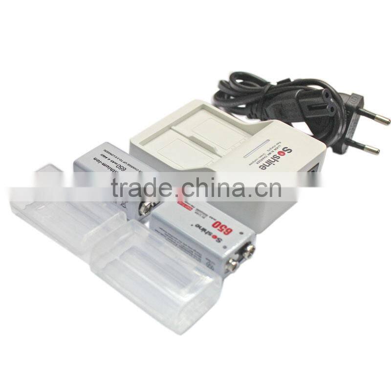 Soshine Li-Po battery 650mAh 6f22 9v high power battery for micphone