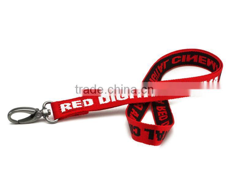 single layer flat lanyard for mirror image woven lanyard with oval hook