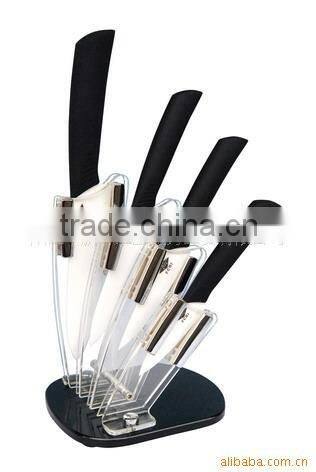 Transparent and black acrylic knife display stand