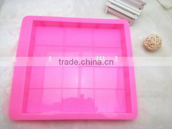 12 cavities bar shape silicone soap mould