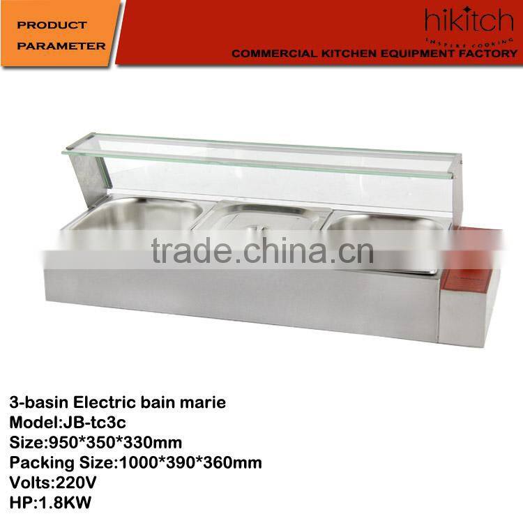Kitchen equipment restaurant Electric 3 pans hot food warmer/warm serving dish.