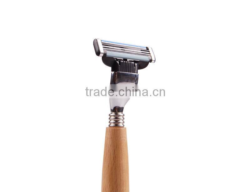 Classical 3blade wooden handle shaving razor