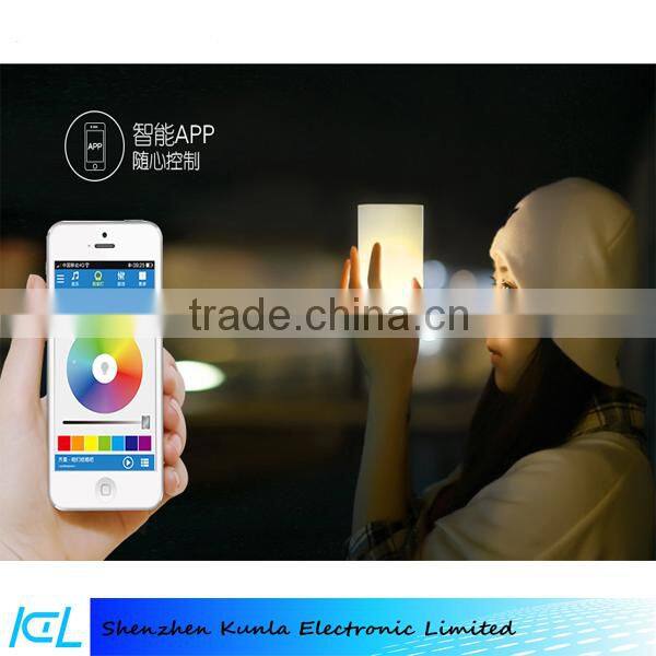 Wireless smart bluetooth lighting with speaker and alarm clock smart LED table bluetooth lamp with longtime