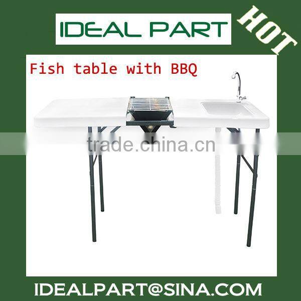 Multi-use folding fish camping table