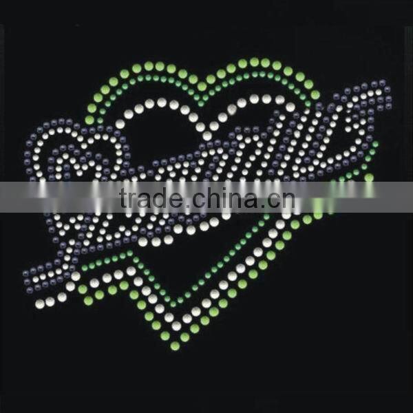 customized iron on rhinestones design for apparel