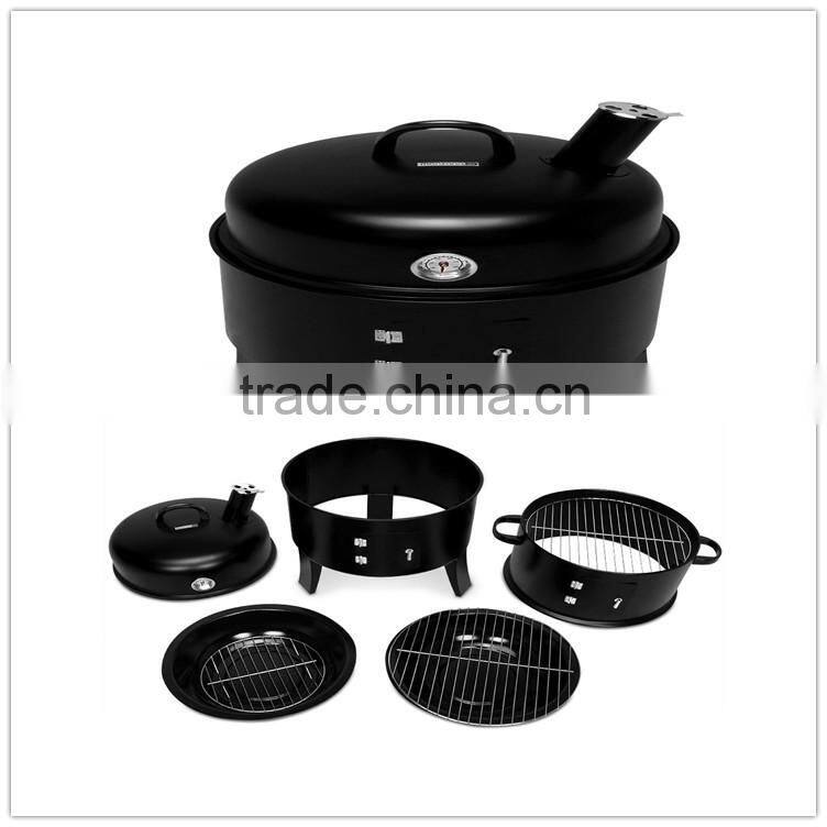 Popular design travel charcoal smoker bbq grill