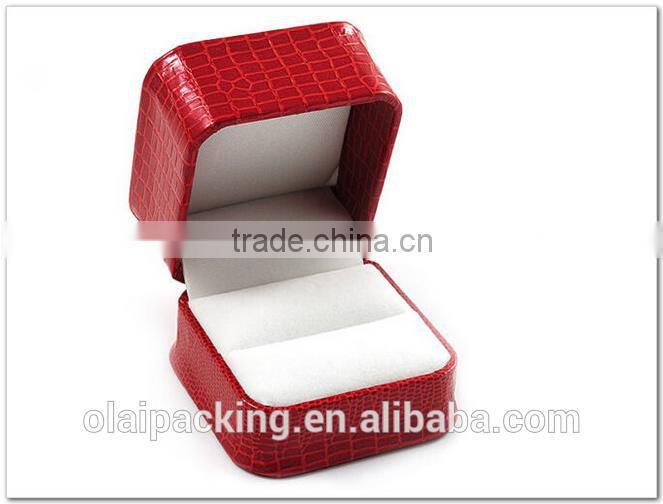 red fake crocodile ring box