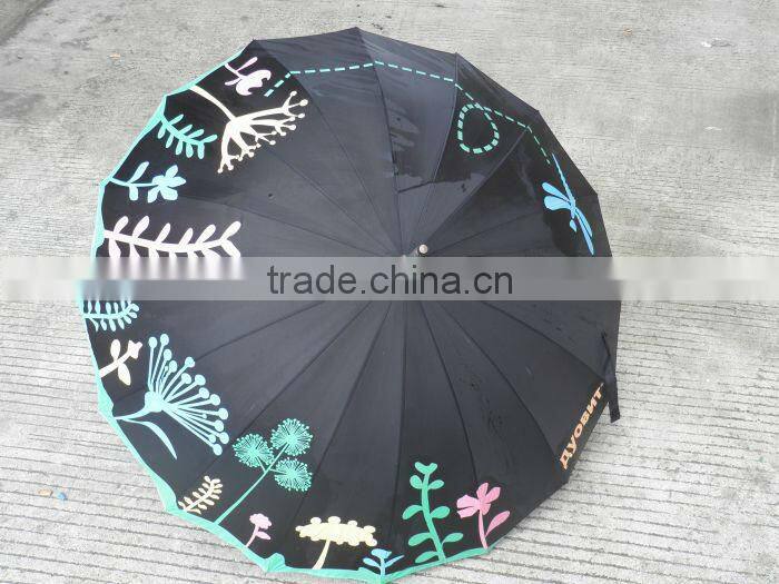 colorful rain umbrella with Aluminum handle