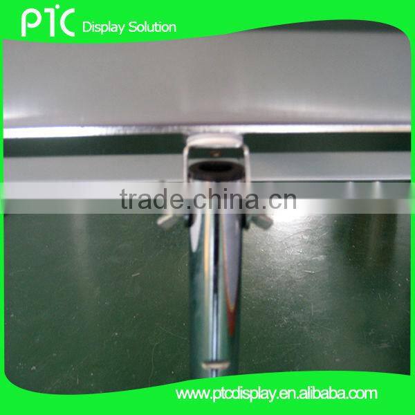 Information stand with telescopic pole to adjust height