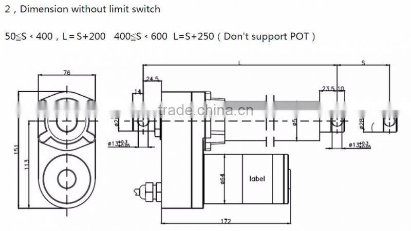 24V Strong force ball screw linear actuator with brake function