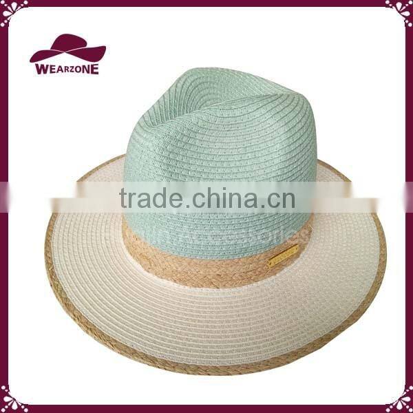Women Straw Hat for Sale Panama Fashion Wide Brim Straw Hat Two Tone Color Panama Hat