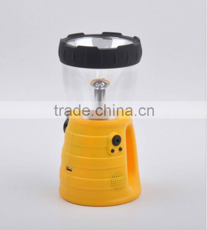 Emergency hand crank led Flashlight with radio / Dynamo torch light with radio / Hand crank flashlight USB charger
