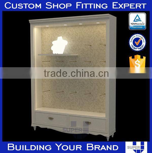 shop display steel shelving unit drawers with wire hook