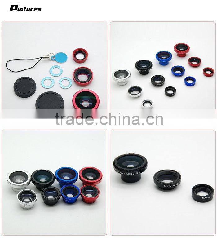 3in1 lens 180 degree Fisheye + Wide Angle + Micro Lens Kit With Protect cloth bag for Samsung Galaxy S3 III GT-i9300