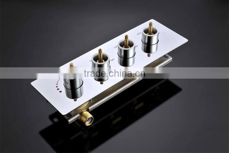 Contemporary High Pressure 4 Handle 3 Way In Wall Bath Shower Faucet Hot Cold Mixing Water Control Valve