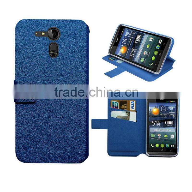 purple case for Acer Liquid E700 wallet leather case with high quality fatgory price