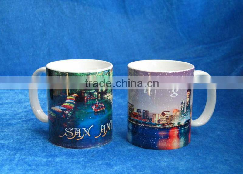 11oz Ceramic Straight Shape Sublimation Coated Image Mug for Promotion