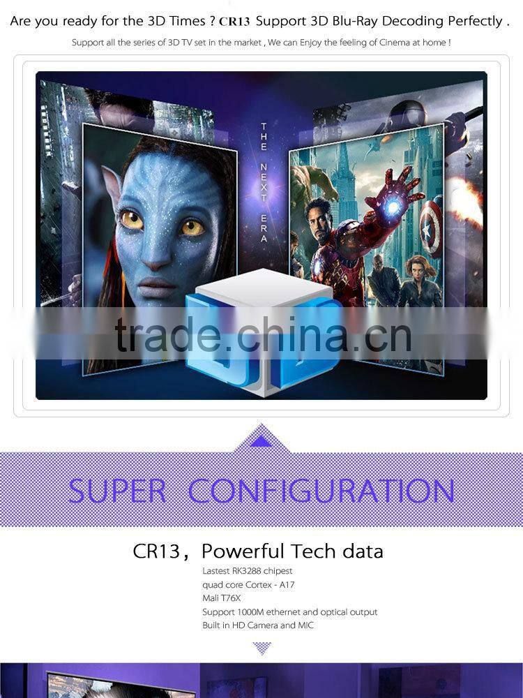 Cloudnetgo Vplus 33A-6R you porn 1080 hd rk3288 mk288 q8 android tv box rk3288 CR13 wth 2mp Camera Real 4K h.265 TV box