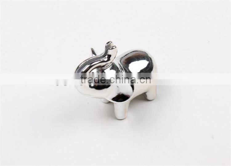 wedding favor and souvenir--Silver - Finish Lucky Elephant Place Card Holders