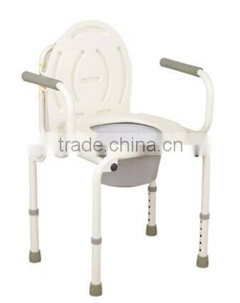 Powder coated steel disabled folding Commode Chair