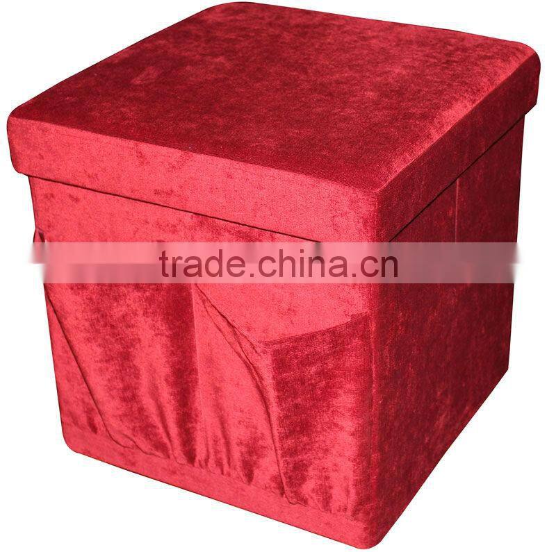 Printing Suede Pouf Footstool