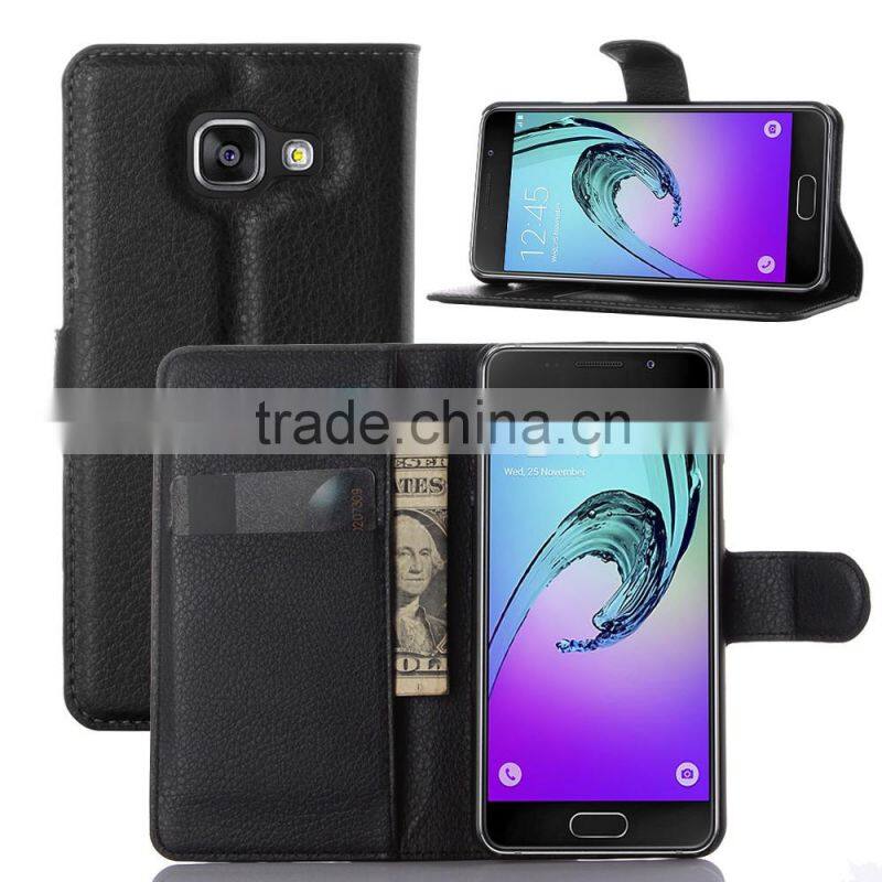 Factory Price Lichee Leather Pouch Wallet Case Folio Stand Cover for Samsung GALAXY A3 A310