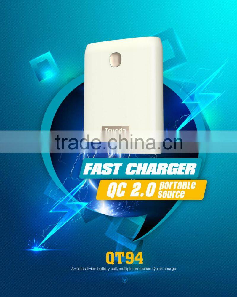 Quick charging QC3.0 10400mAh 18650 battery cell phone power bank