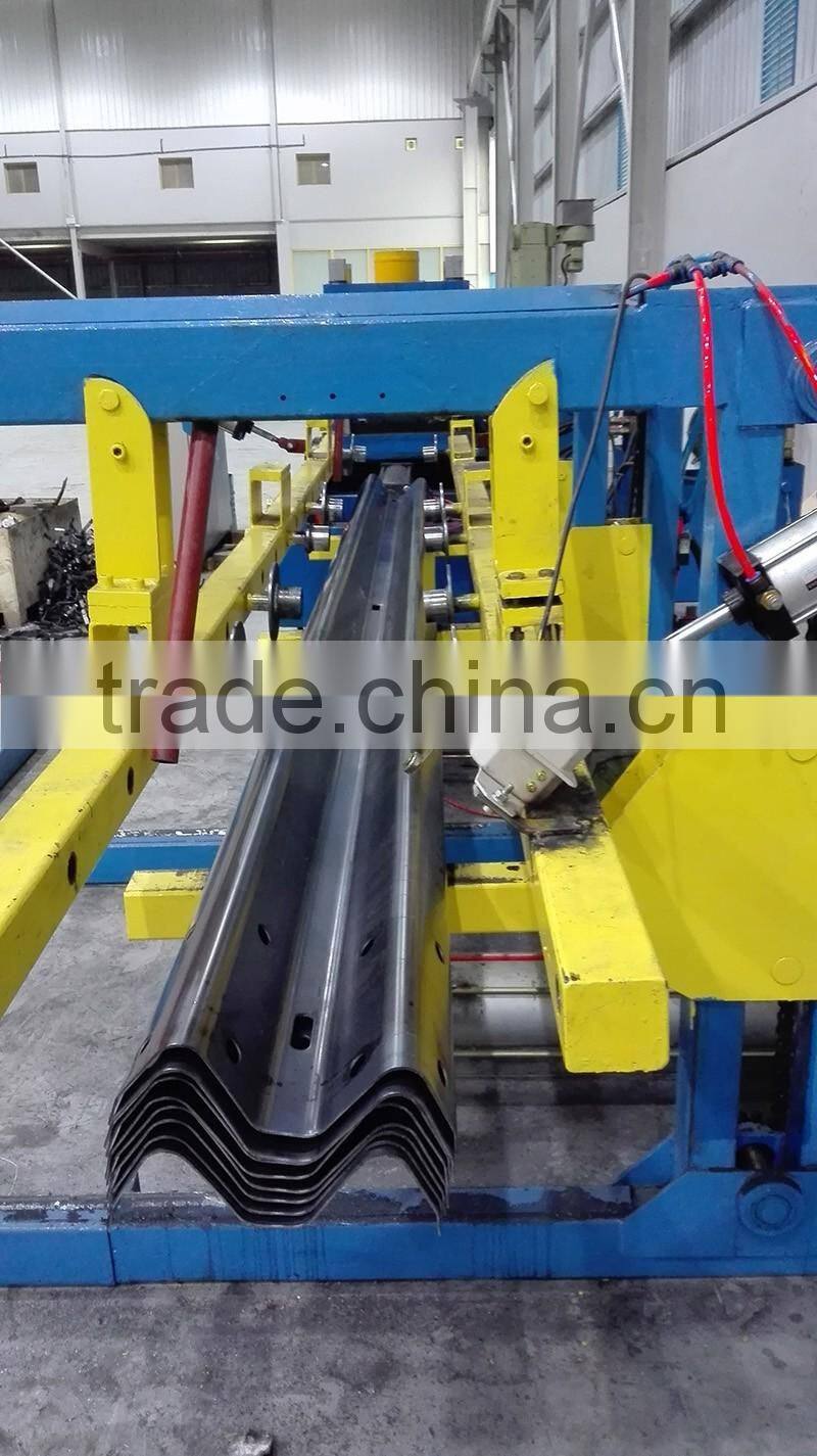 Metal W Profile Roll Forming Machine , Highway Guardrail Plate Roll Forming Machine With High Speed