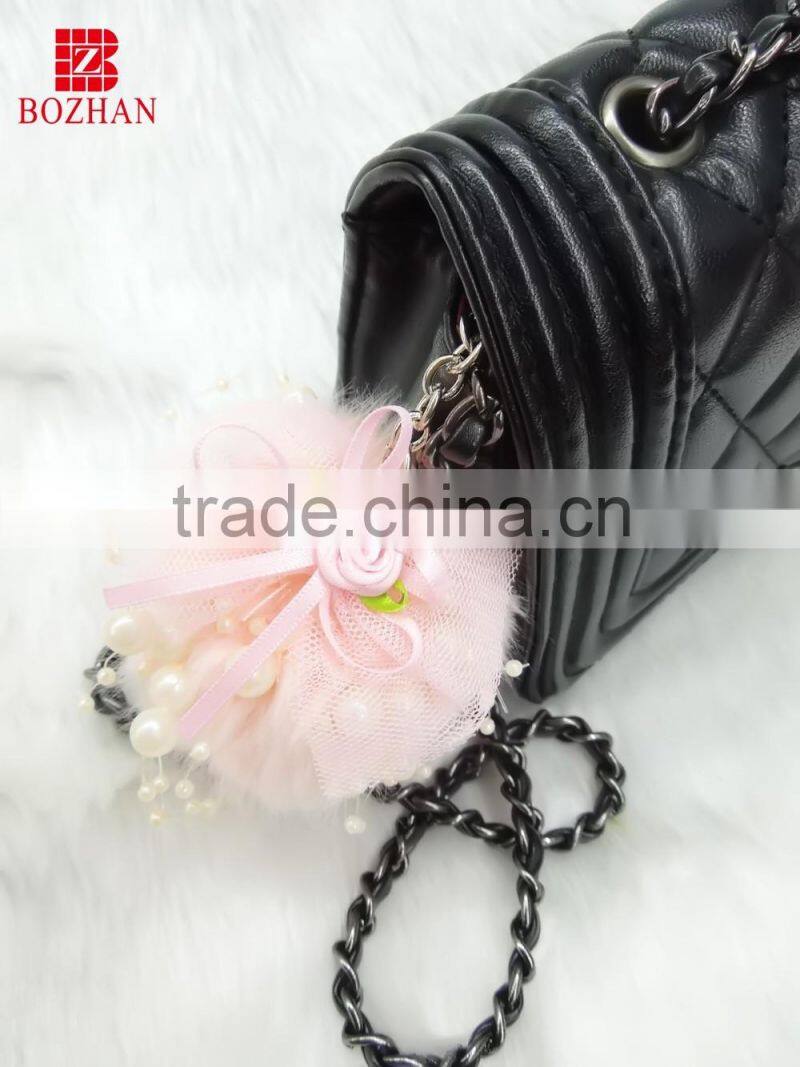 Maker design hot sale pompom keyring for gift