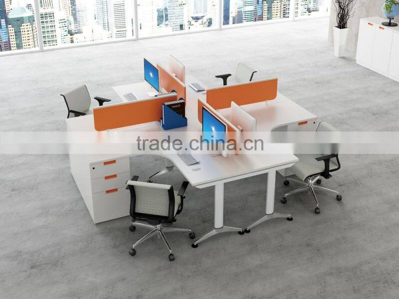 Latest stlylish office table design office partition double side computer table for 2 person