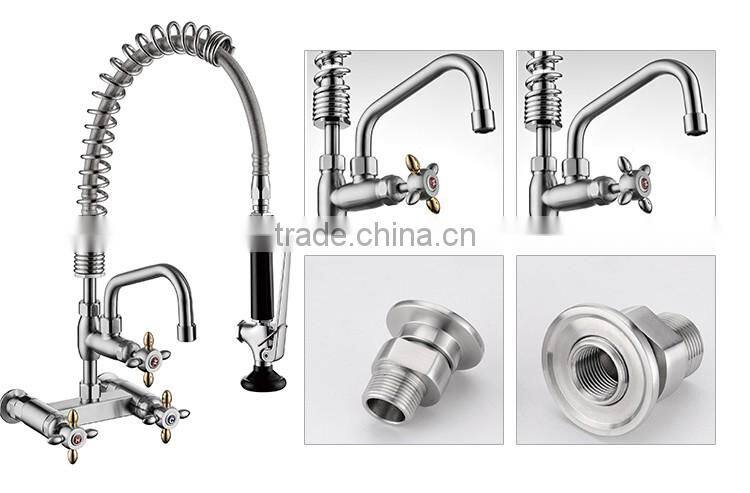 wholesale custom wall mounted commercial pre-rinse stainles steel industrial kitchen sink faucet