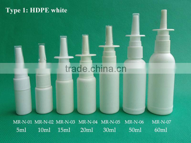 10ml nasal spray bottles, mist spray bottle for nasal sticks, plastic PET clear nasal spray bottles