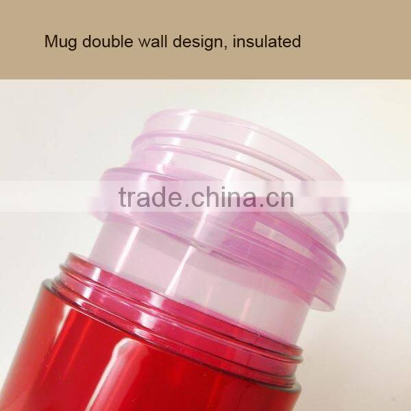 600ml Insulated Fruit Infuser tumbler Plastic Water bottle