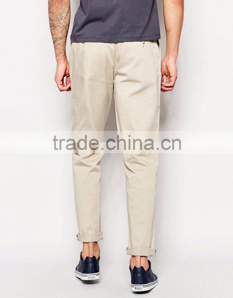 Daijun oem high quality cheap in plain custom beige canvas high quality fashion baggy pants