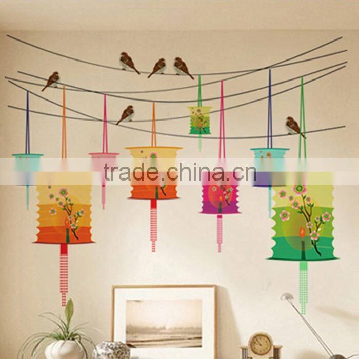 Wholesale Fashion Childrens Decorative Funny Birds PVC Vinyl Wall Sticker