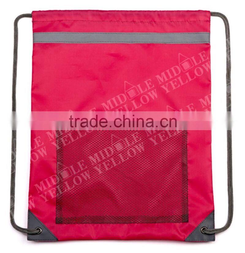 2016 factory wholesale cheap promotional nylon sport mesh drawstring backpack bag