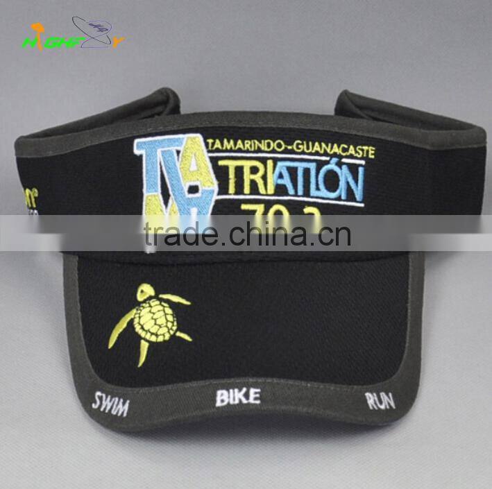 custom high quality flex fit sun visor cap embroidery logo sports cap