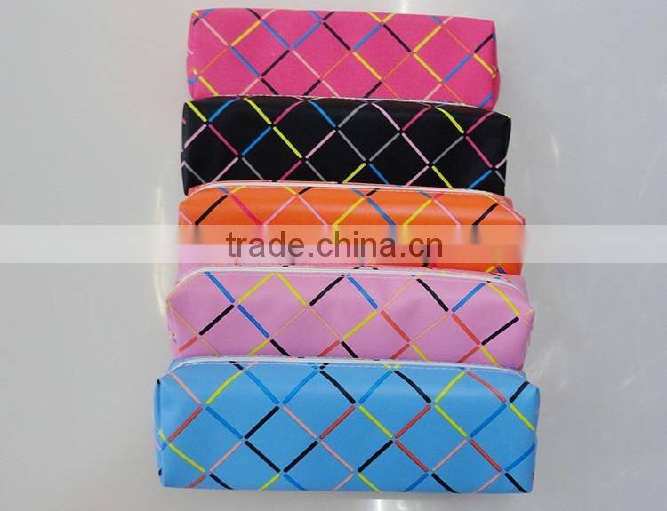 cheap promotional pu leather kids pencil case stationery pouch