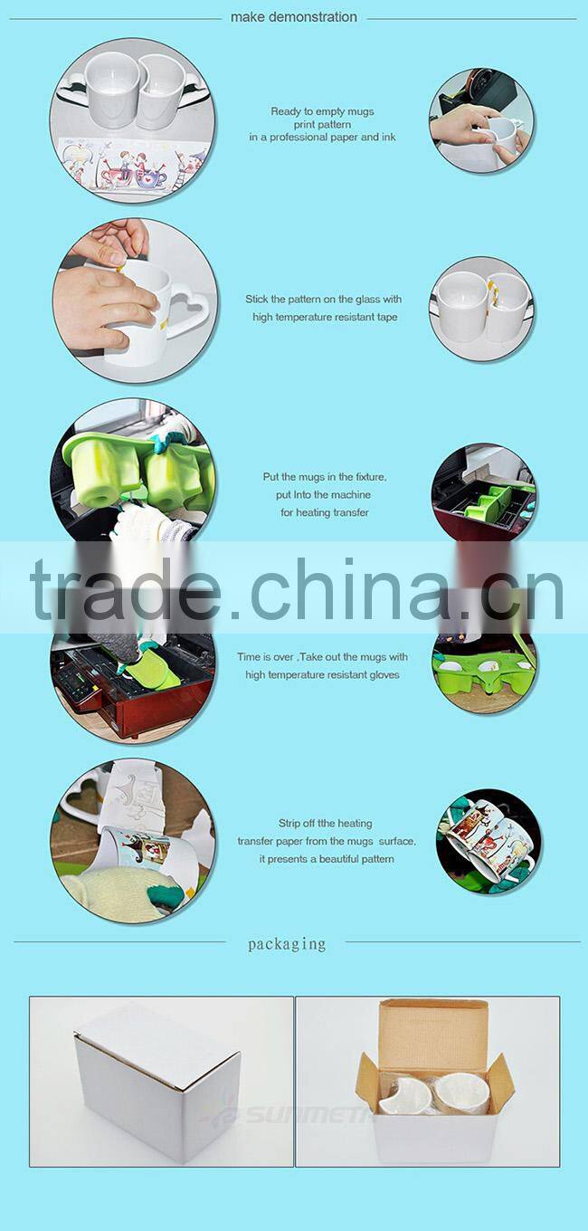 heart shape ceramic couple mug,wholesale white couple mug