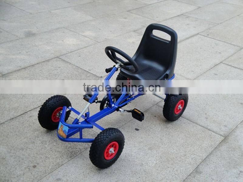 Pedal go kart for inflatable track racing field