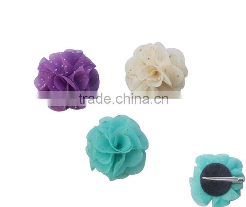 beautiful chiffon stitched flower hair grips
