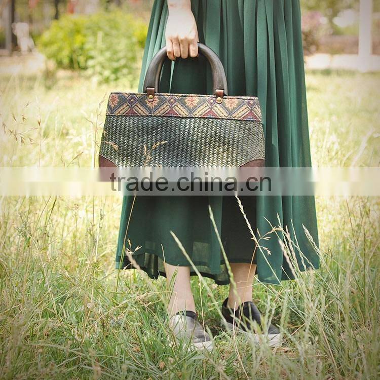 High quality straw bags beach handmade tote bags thailand straw bag summer beach bags