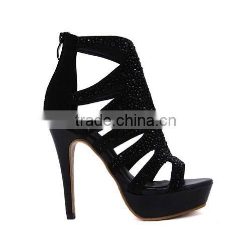 black shoes women high heels newest designs 2016 PL1694